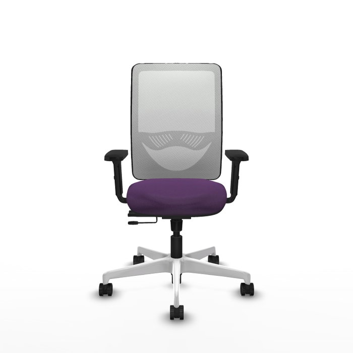 PIQUERAS Y CRESPO Silla de oficina Zulema con mecanismo Sincro/Traslack, Morado y Blanco