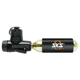 SKS Bomba de cartucho Airbuster con cartucho 16g | Válvula reversible, protección contra frío, regulable presión hasta 7,5 bar