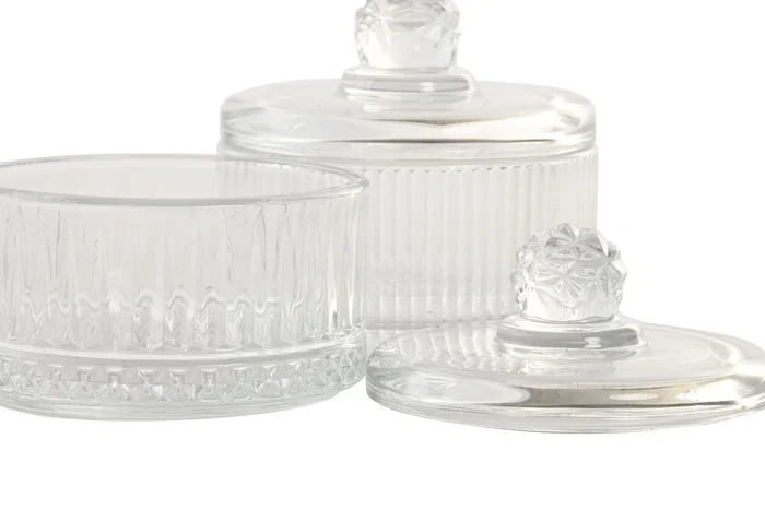 DKD Home Decor Joyero Cristal Transparente 10.5 x 10.5 x 10 cm (6 Unidades)