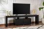 Nordure Wood Black Soporte TV 180x50x31.3cm Madera Negro Elegante y Moderno para Salón