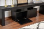Nordure Wood Black Soporte TV 180x50x31.3cm Madera Negro Elegante y Moderno para Salón