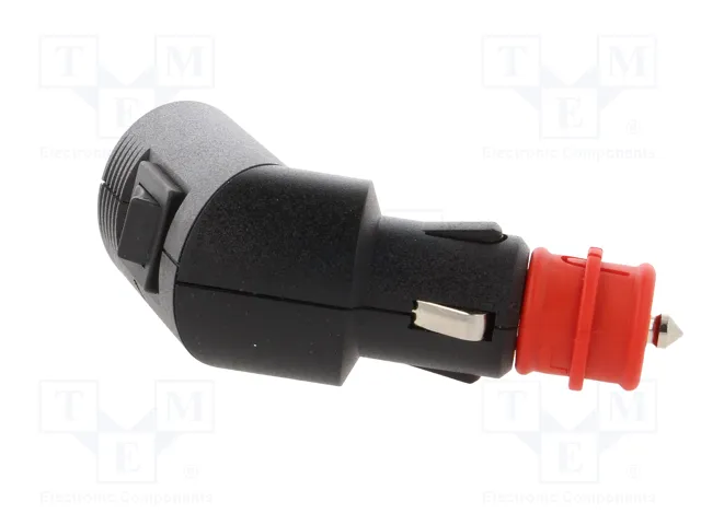 PRO CAR Enchufe de mechero de coche con borna de tornillo, 8A, negro