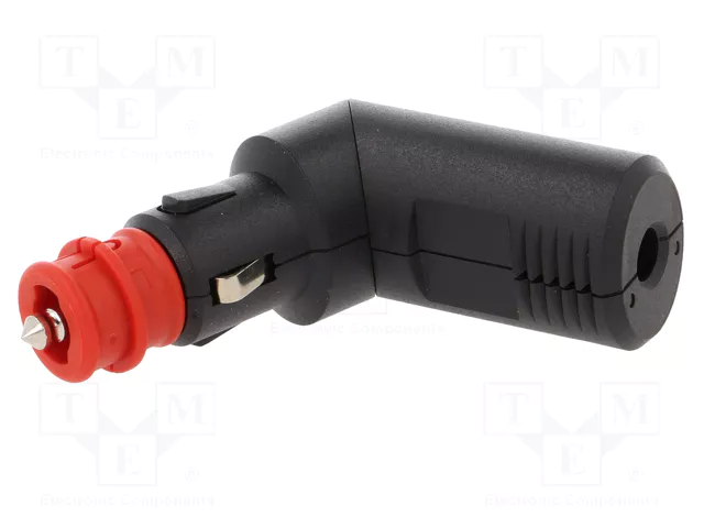 PRO CAR Enchufe de mechero de coche con borna de tornillo, 8A, negro