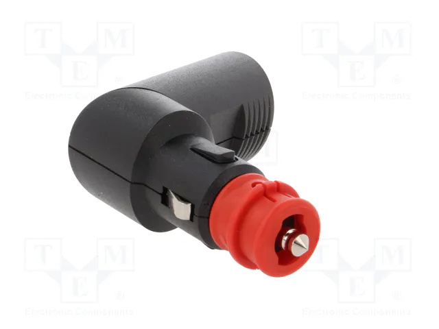 PRO CAR Enchufe de mechero de coche con borna de tornillo, 8A, negro