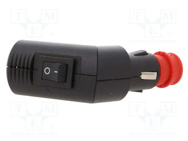 PRO CAR Enchufe de mechero de coche con borna de tornillo, 8A, negro
