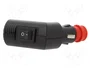 PRO CAR Enchufe de mechero de coche con borna de tornillo, 8A, negro