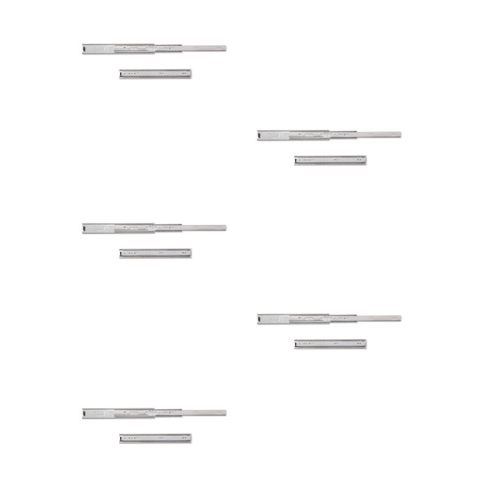 Emuca Lote de 5 juegos de guías para cajones, de bolas, altura 45mm, profundidad 300mm, extracción total, Cincado Emuca Lote de 5 juegos de guías para cajones, de bolas, altura 45mm, profundidad 300mm, extracción total, Cincado