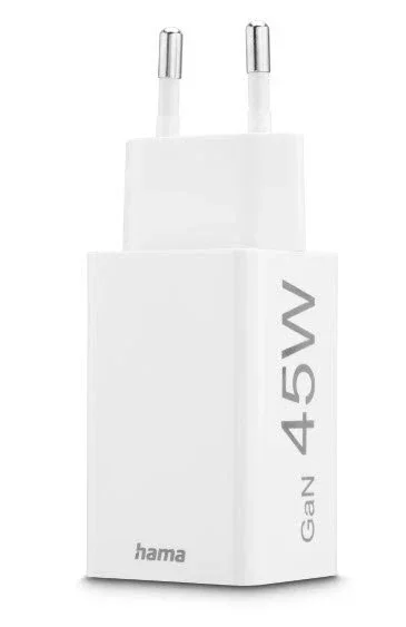 Hama 00201993 Cargador USB GaN 45W con Carga Rápida PD y Quick Charge, Doble Puerto USB-C/USB-A, Universal para Smartphone, Tablet y Portátil, Blanco Hama 00201993 Cargador USB GaN 45W con Carga Rápida PD y Quick Charge, Doble Puerto USB-C/USB-A, Universal para Smartphone, Tablet y Portátil, Blanco
