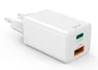 Hama 00201993 Cargador USB GaN 45W con Carga Rápida PD y Quick Charge, Doble Puerto USB-C/USB-A, Universal para Smartphone, Tablet y Portátil, Blanco
