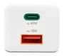 Hama 00201993 Cargador USB GaN 45W con Carga Rápida PD y Quick Charge, Doble Puerto USB-C/USB-A, Universal para Smartphone, Tablet y Portátil, Blanco