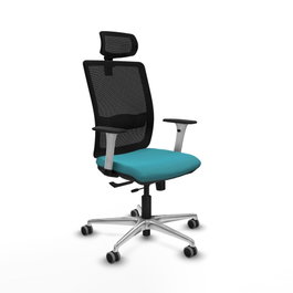 PIQUERAS Y CRESPO Silla de oficina Haches con mecanismo Sincro/Traslack, Turquesa y Negro