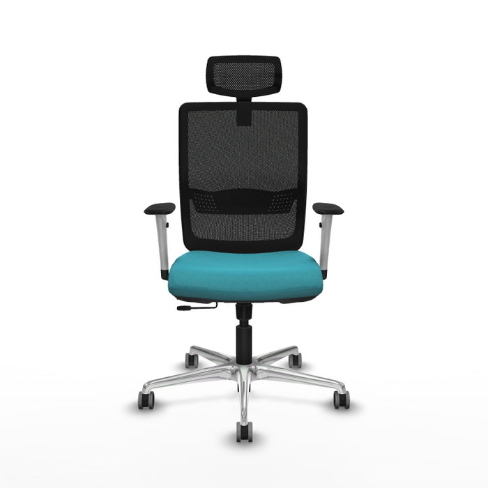 PIQUERAS Y CRESPO Silla de oficina Haches con mecanismo Sincro/Traslack, Turquesa y Negro
