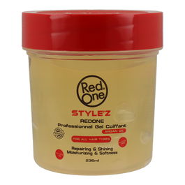 Red One Gel Fijador Estilista Profesional Aceite de Argán y Vitaminas Extra Fuerte 236 ml