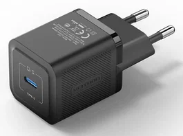 Vention Cargador de Pared GaN Tipo-C 20W FEPB0-EU con 1 Puerto USB-C para Carga Rápida PD 3.0 QC 3.0, Color Negro