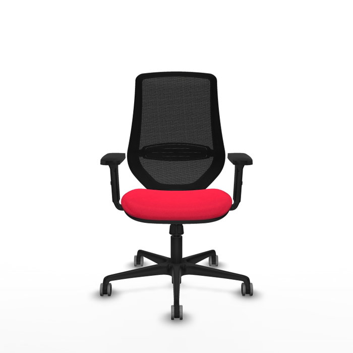 PIQUERAS Y CRESPO Silla de oficina Mardos con mecanismo Sincro, Rojo y Negro