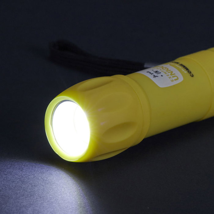 Linterna LED COB con Correa Colores Surtidos Funciona con 3 Pilas AAA Incluidas