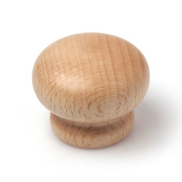 REI Pomo para Mueble Modelo 260 de Madera de Haya Ø40 x 33 mm con Tornillos M4 Incluidos para Fácil Instalación