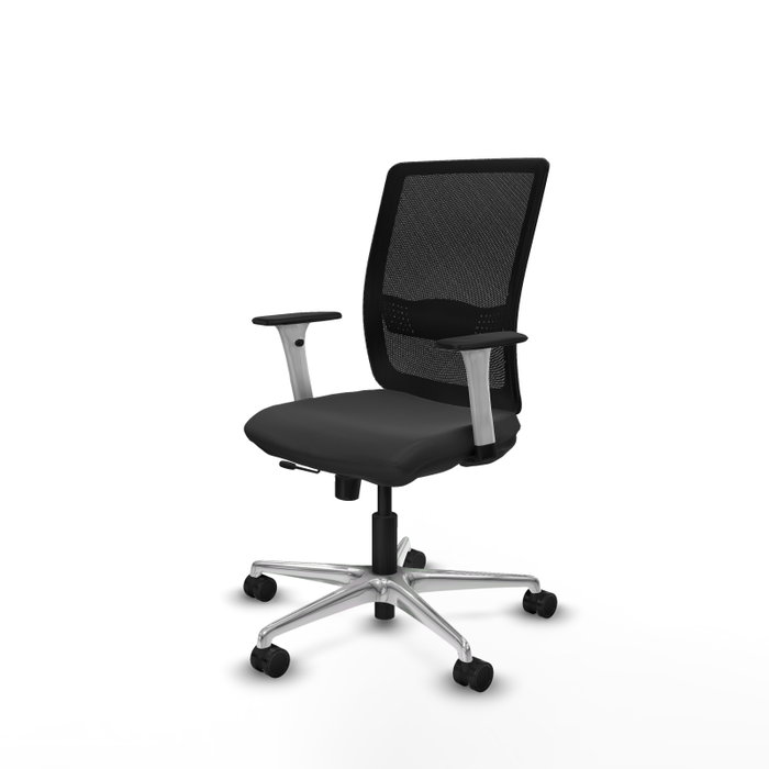 PIQUERAS Y CRESPO Silla de oficina Haches con mecanismo Sincro/Traslack, Gris oscuro y Negro