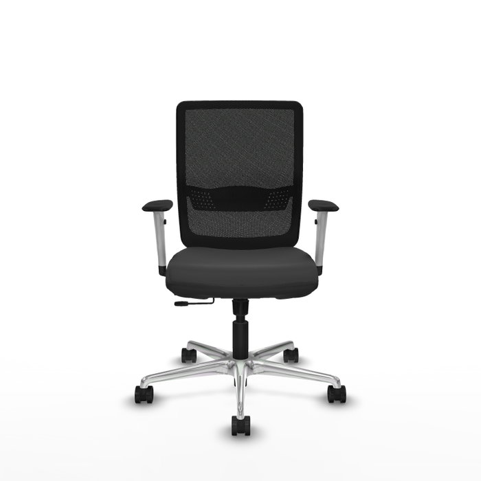 PIQUERAS Y CRESPO Silla de oficina Haches con mecanismo Sincro/Traslack, Gris oscuro y Negro