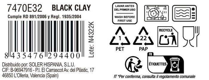 La Mediterranea Taza Black Clay 100ml (Pack de 36 unidades)माही