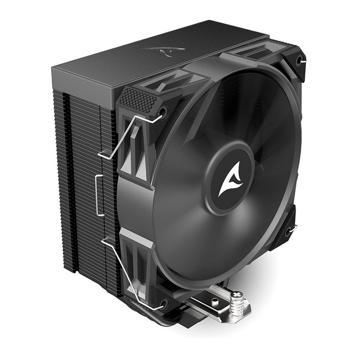 Sharkoon A40 Ventilador CPU Refrigerador Aire 12 cm, 1800 RPM, 121,55 m3/h, Negro - Compatible con AMD Ryzen e Intel Core i3/i5/i7/i9, Sockets AM4, AM5, LGA 1700, 1200, 1151, 1150