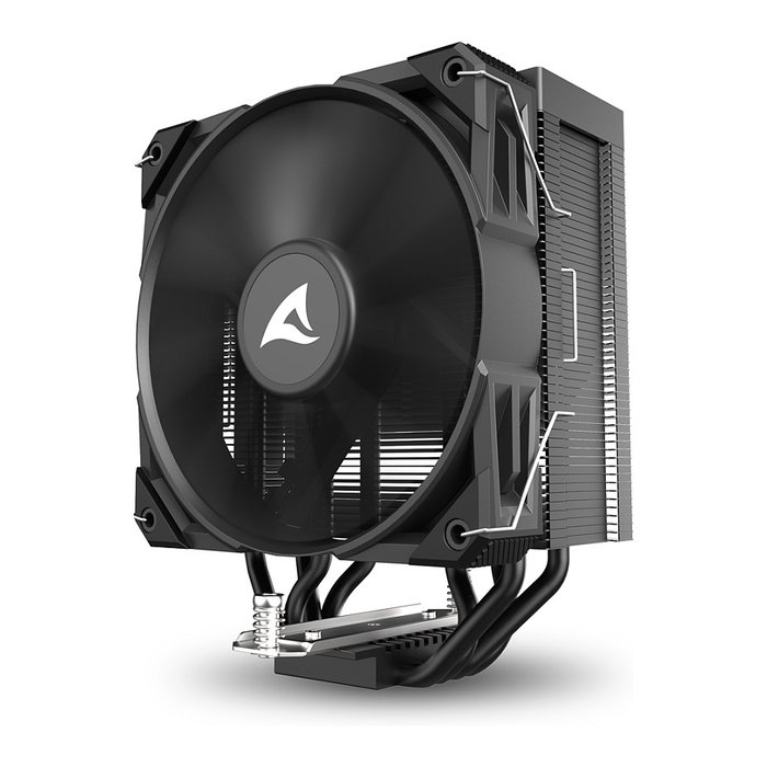 Sharkoon A40 Ventilador CPU Refrigerador Aire 12 cm, 1800 RPM, 121,55 m3/h, Negro - Compatible con AMD Ryzen e Intel Core i3/i5/i7/i9, Sockets AM4, AM5, LGA 1700, 1200, 1151, 1150