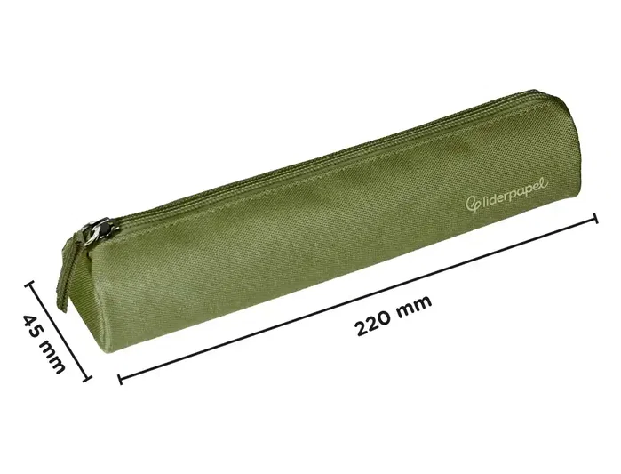 Liderpapel Estuche portatodo slim cilíndrico verde militar