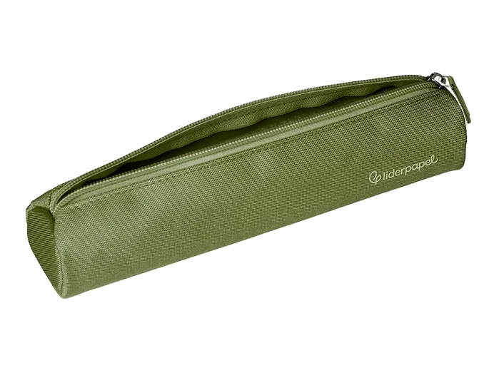 Liderpapel Estuche portatodo slim cilíndrico verde militar