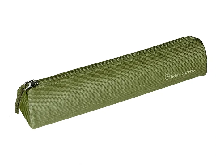 Liderpapel Estuche portatodo slim cilíndrico verde militar