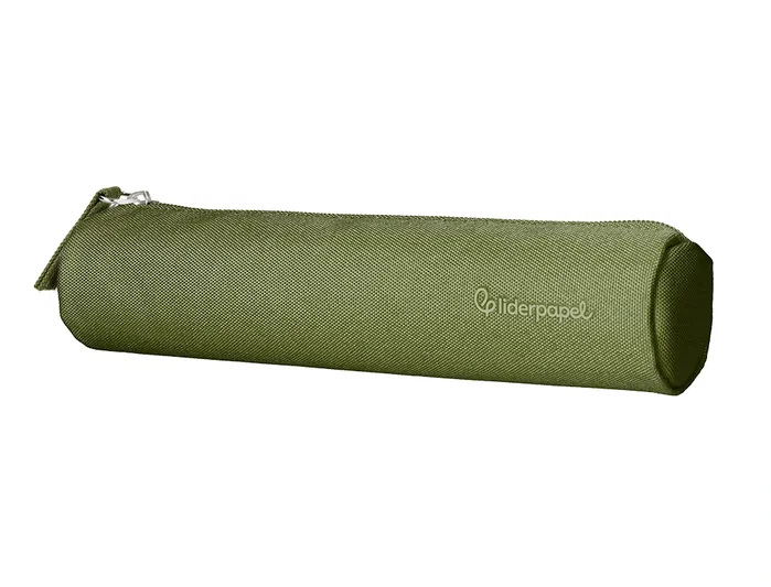 Liderpapel Estuche portatodo slim cilíndrico verde militar