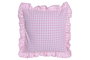 DKD Home Decor Cojín Algodón Reciclado Rosa con Volantes Vichy (Pack de 2)