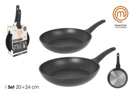 Mc Lote 2 Sartenes 20 cm / 24 cm Aluminio Forjado 2.8 mm Antiadherente 3 Capas (4 Unidades)