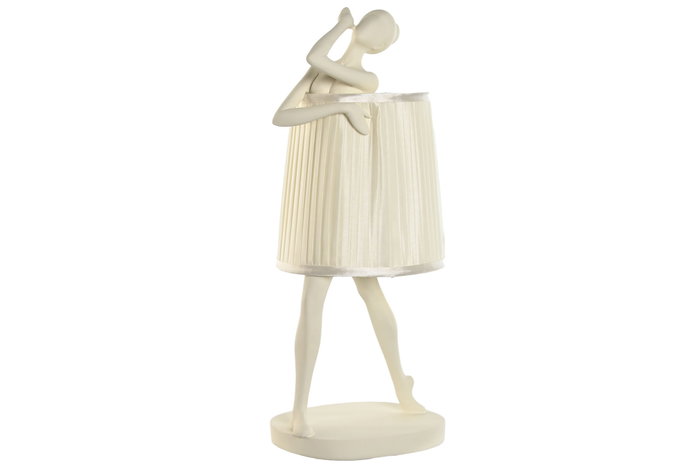 DKD Home Decor Lámpara de Sobremesa Bailarina Blanca en Resina DKD Home Decor Lámpara de Sobremesa Bailarina Blanca en Resina
