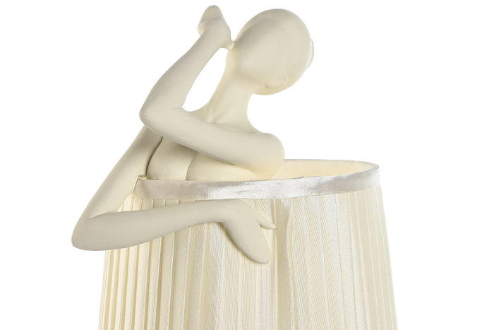 DKD Home Decor Lámpara de Sobremesa Bailarina Blanca en Resina DKD Home Decor Lámpara de Sobremesa Bailarina Blanca en Resina