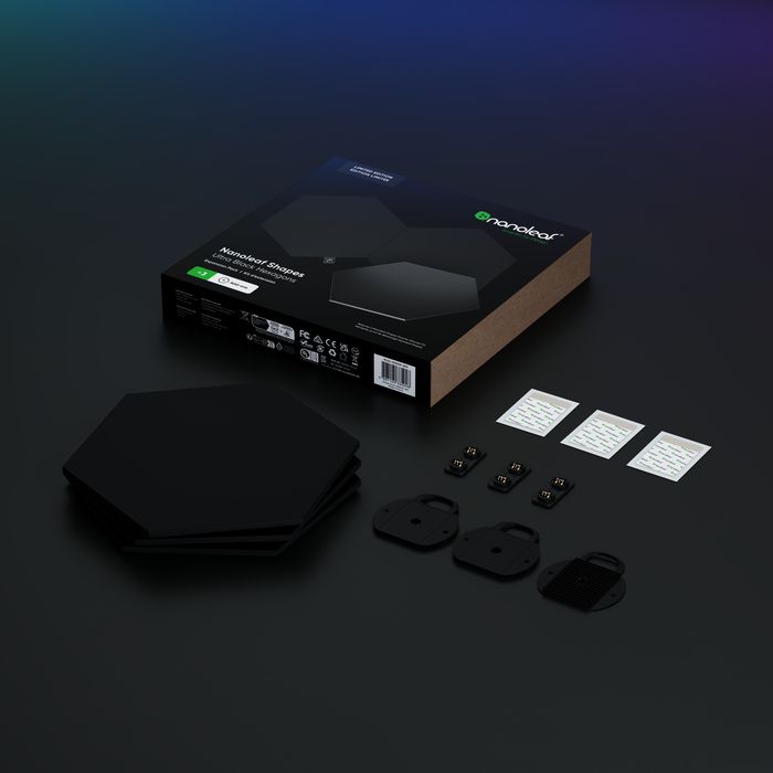 Nanoleaf Shapes Black Hexagons Expansion Pack 3PK