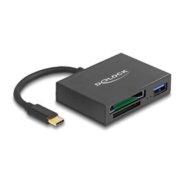 DeLOCK 91711 Lector de tarjetas USB-C para XQD y SD con puerto USB 5 Gbps Tipo-A