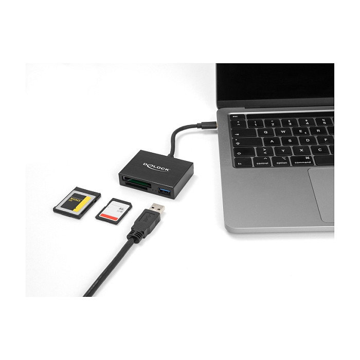 DeLOCK Lector de Tarjetas USB-C 91711 para XQD y SD, 5000 Mbit/s, Plug and Play, USB 5 Gbps, Negro DeLOCK Lector de Tarjetas USB-C 91711 para XQD y SD, 5000 Mbit/s, Plug and Play, USB 5 Gbps, Negro