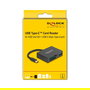 DeLOCK Lector de Tarjetas USB-C 91711 para XQD y SD, 5000 Mbit/s, Plug and Play, USB 5 Gbps, Negro