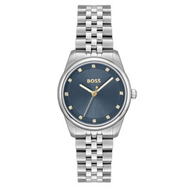 HUGO BOSS Reloj 1502809 para Mujer con Correa Gris y Esfera Azul