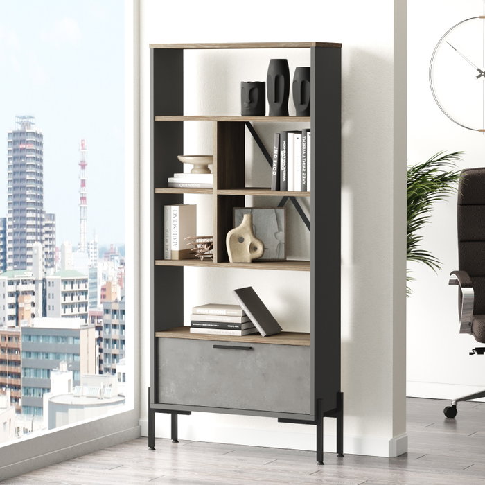 Hanah Home Vs4-Cga Estantería Moderna e Industrial, 75.5x160.8x44.5 cm