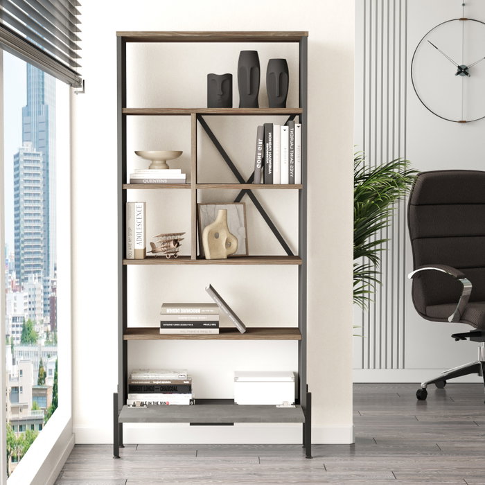 Hanah Home Vs4-Cga Estantería Moderna e Industrial, 75.5x160.8x44.5 cm