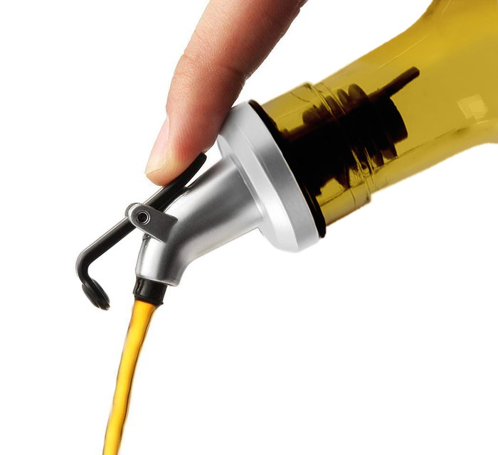 Anna Set 2 Aceiteras Vidrio 170 ml con Tapas Abs 20 cm Alto x 5 cm Ancho x 5 cm Largo (24 Unidades)