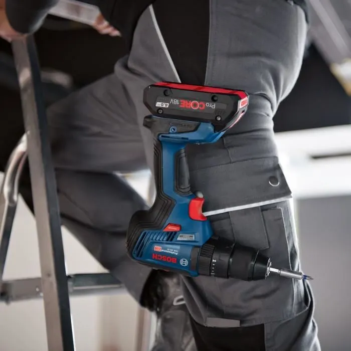 Bosch Professional GDX 18V-200 + GSB 18V-55 Kit 2 Herramientas Inalámbricas con Percusión 2x4.0AH Gal 18V-40 L-Case