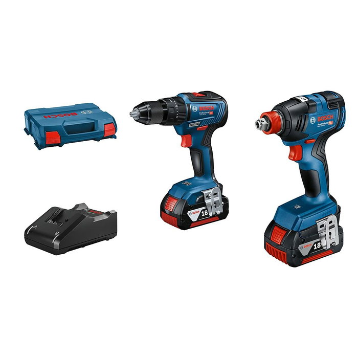 Bosch Professional Kit 2 Herramientas: GDX 18V-200 + GSB 18V-55 con 2 baterías 4.0Ah y L-Case