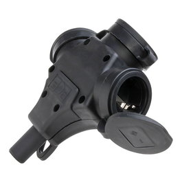Kopp Base Aérea Triple 2P+T Goma con Tapa 16A 250V Negro IP44