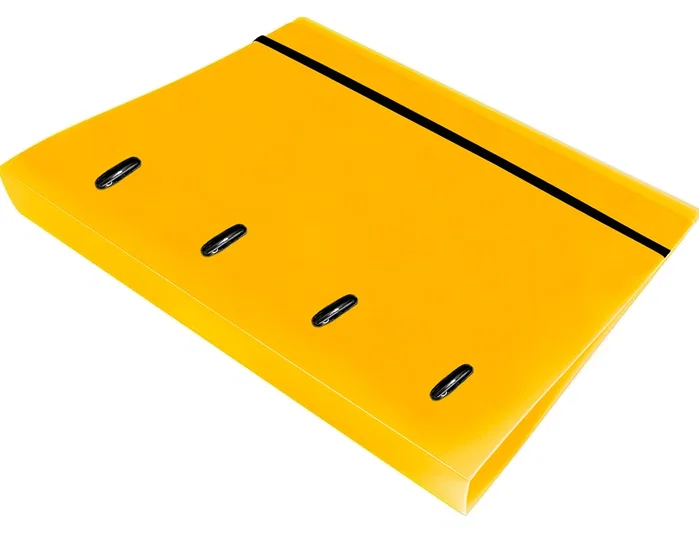 Liderpapel Carpeta con Recambio A4 Cuadro 5mm 100 Hojas 80g Polipropileno 4 Anillas 40mm Amarillo Fluor