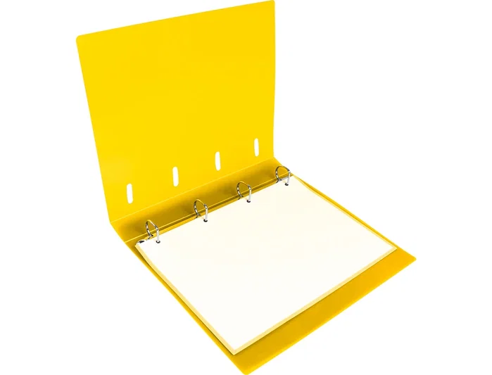 Liderpapel Carpeta con Recambio A4 Cuadro 5mm 100 Hojas 80g Polipropileno 4 Anillas 40mm Amarillo Fluor