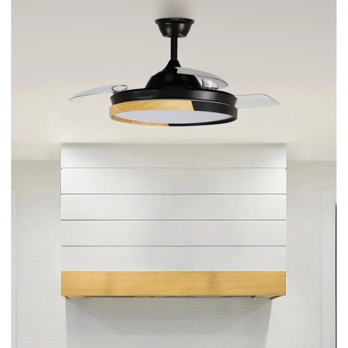 Emperador Ventilador DC 72w Negro/Haya 3 Aspas Desplegables 108cm 7200lm 3000-4000-6000k