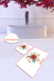 Mijölnir Juego de Alfombras de Baño 60x100 cm y 50x60 cm Poliéster Antibacterianas Antideslizante
