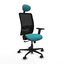 PIQUERAS Y CRESPO Silla de oficina Zulema, mecanismo Sincro, Turquesa/Negro